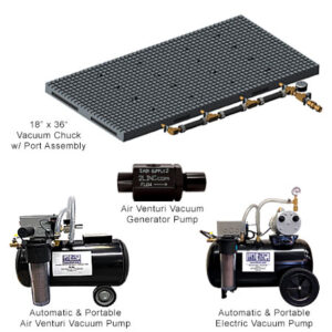 18"x36" Complete Vacuum Chuck and Pump Systems